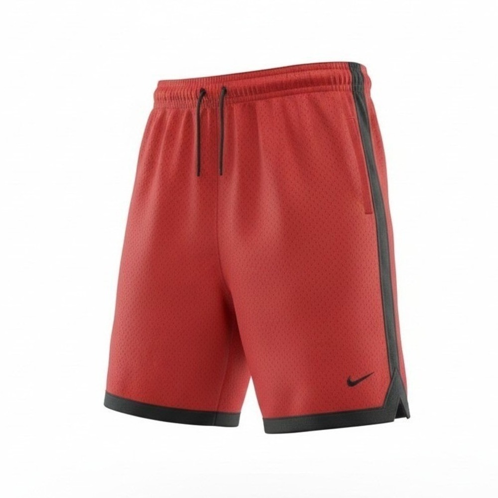 Nike Mens Basketball Shorts Red Mesh Contrast Stripe Athletic Large